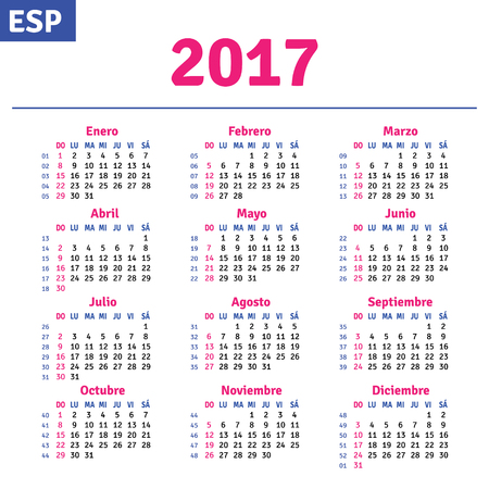 horizontal calendar 2018