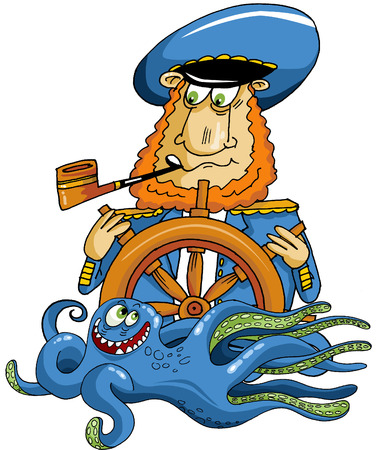 Sea Wolf Standing At The Wheel