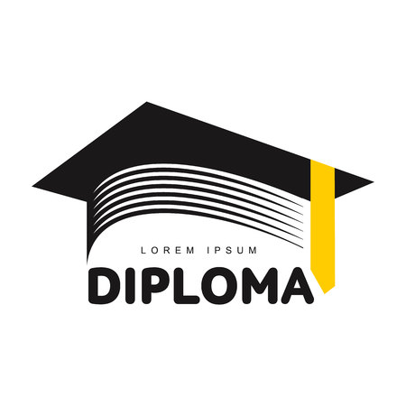 graphic three colored square academic graduation cap template
