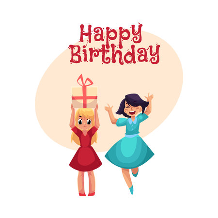 Carte De Voeux Joyeux Anniversaire Vecteur Affiche Conception De La Banniere Avec Deux Filles Un Adolescent Avec Des Queues De Cheval Noires Un Autre Enfant D Age Prescolaire Blond Danse A La Fete Carte De Voeux Joyeux Anniversaire Vecteur Affiche Conception De La Banniere Avec Deux Filles Un Adolescent Avec Des Queues De Cheval Noires Un Autre Enfant D Age Prescolaire Blond Danse A La Fete