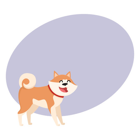 かわいいカラフルな幸せな芝犬犬が白い背景の側面図に孤立して微笑む のイラスト素材 ベクタ Image かわいいカラフルな幸せな芝犬犬が白い背景の側面図に孤立して微笑む のイラスト素材 ベクタ Image