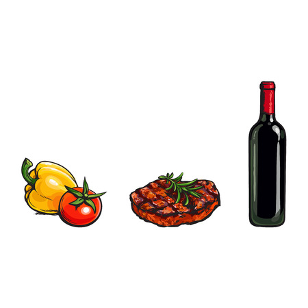ケチャップ マスタードや牛肉のステーキ ファーストフードのコンセプト 白い背景の上のスケッチ ベクトル図です リアルな手書きのグリル ロースト ビーフ ポークのステーキ ケチャップとマスタード ボトル のイラスト素材 ベクタ Image ケチャップ マスタードや牛肉のステーキ ファーストフードのコンセプト 白い背景の上のスケッチ ベクトル図です リアルな手書きのグリル ロースト ビーフ ポークのステーキ ケチャップとマスタード ボトル のイラスト素材 ベクタ Image