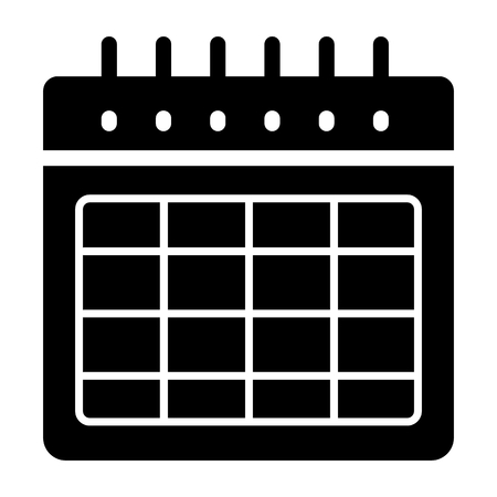時刻表ブランクのベクトルのアイコン カレンダーの黒と白のイラスト 固体の線形開催者のアイコンです のイラスト素材 ベクタ Image 79525082