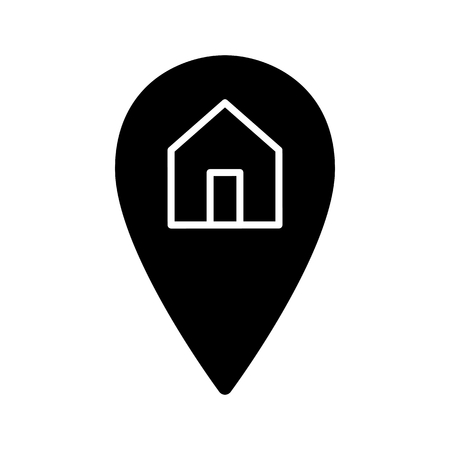 マップポインタと家のシンプルなベクトルアイコン 地理位置情報の白黒のイラスト 実線アイコン Eps 10 のイラスト素材 ベクタ Image マップポインタと家のシンプルなベクトルアイコン 地理位置情報の白黒のイラスト 実線アイコン Eps 10 のイラスト素材 ベクタ Image