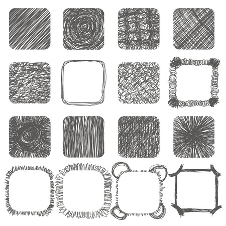 手描きフリーハンド図形のセットです ベクトルのデザイン要素です ハッチング 線テクスチャーをスクラッチします ベクトル イラスト のイラスト素材 ベクタ Image