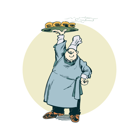 Chef holding a cake