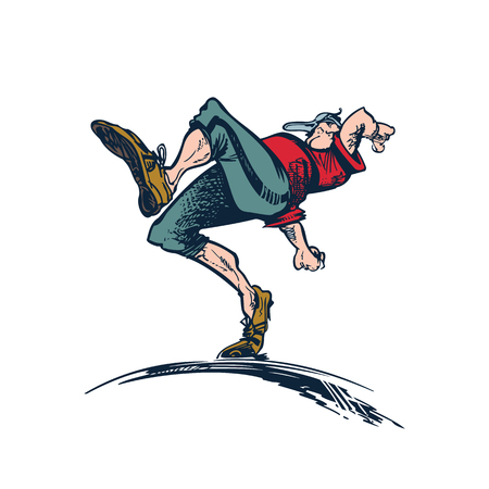 バットを振り野球選手のイラストのイラスト素材 ベクタ Image