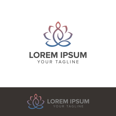 yoga meditation logo vector illustration isolated on white