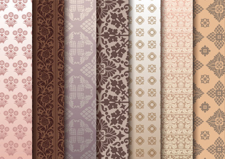 Vintage decorative background vector seamless pattern