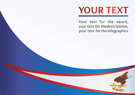 アメリカ領サモア 賞 フラグとアメリカ領サモアのシンボル公式文書用のテンプレートの旗のイラスト素材 ベクタ Image