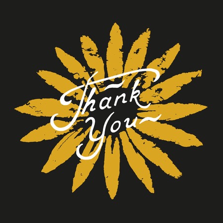 手書きレタリングありがとうございます 3 色 3 の題字のセット 手描き花シルエット ビンテージ スタイルです カード フレア バナー ポスターのデザインのテンプレートです ベクトルの図 のイラスト素材 ベクタ Image