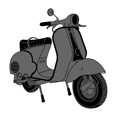 Vector Illustration Of Vintage Scooter Emblems And Label Popular Means Transport In Vector Illustration Of Vintage Scooter Emblems And Label Popular Means Transport In
