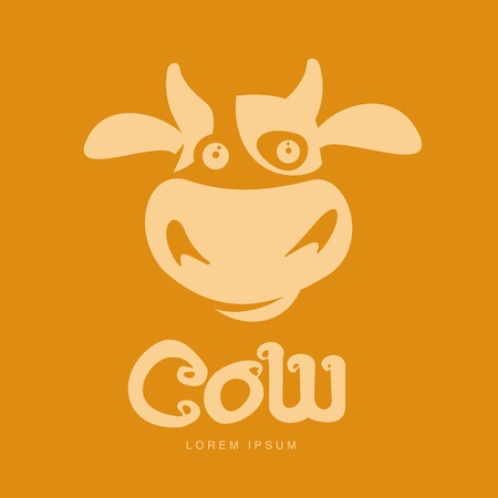 Modèle De Logo De Tête De Vache Drôle Drôle Souriant Visage De Vache Triste Pour Les Produits Laitiers Le Boeuf La Conception De Logo De Produits