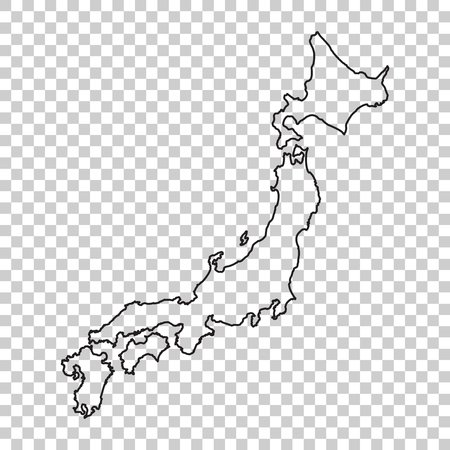 線のスタイルで日本地図 白の背景にベクトル イラスト のイラスト素材 ベクタ Image