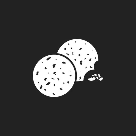 クッキー フラット ベクトル アイコン ビスケット チップの図 デザート食品のピクトグラム のイラスト素材 ベクタ Image