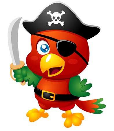 Illustration of Cartoon Pirate Parrot - 15904584