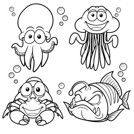 魚海黒と白のイラストを設定のイラスト素材 ベクタ Image 魚海黒と白のイラストを設定のイラスト素材 ベクタ Image