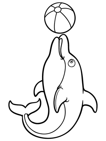 Vector Illustration Of Cartoon Dolphin - Coloring Book Royalty Free ... Vector Illustration Of Cartoon Dolphin - Coloring Book Royalty Free ...