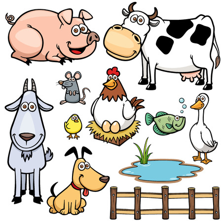Vector Illustration of Farm Animals cartoon