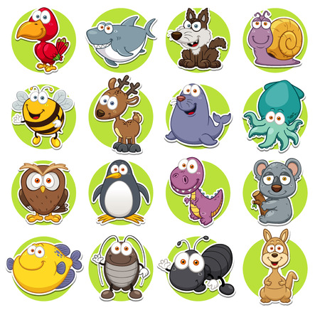 Vector illustration of Animals set Cartoon