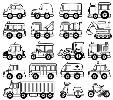 Illustration Of Cartoon Car Set
