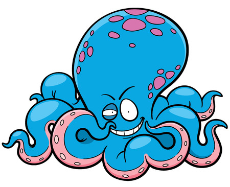 Vector illustration of Cartoon octopus