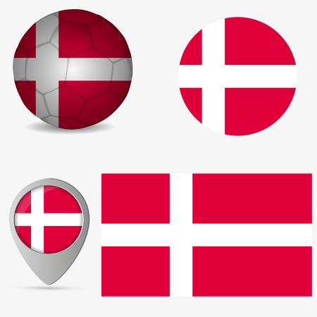 Denmark flag, official colors and proportion correctly. national denmark flag. vector illustration