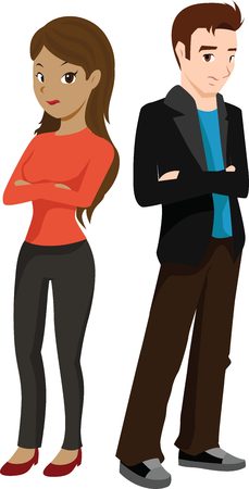 カップルの男と女が喧嘩します のイラスト素材 ベクタ Image
