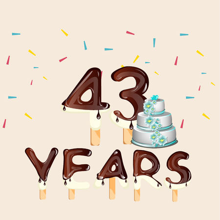 42 歳お誕生日おめでとうカード ベクトル イラスト のイラスト素材 ベクタ Image