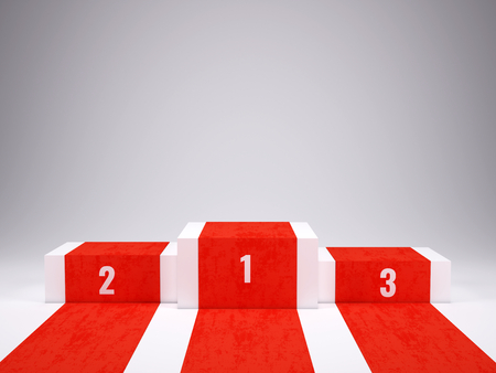 white podium with red carpet for awards ceremony podium pedestal
