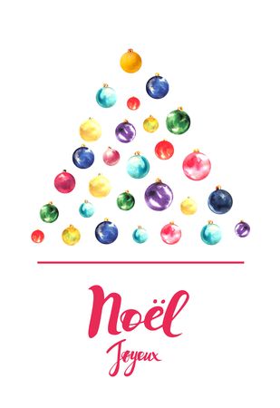 christmas card with text on the french language merry christmas tree made of christmas balls - How To Say Merry Christmas In French christmas card with text on the french language merry christmas tree made of christmas balls - How To Say Merry Christmas In French