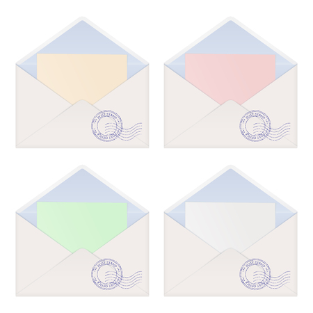 envelope with letter inside colored paper royalty free cliparts