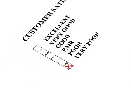 negative comment on customer satisfaction form very poor stock photo customer satisfaction form