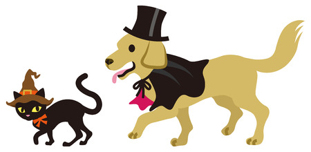 ハロウィーンの変装 猫と犬 のイラスト素材 ベクタ Image ハロウィーンの変装 猫と犬 のイラスト素材 ベクタ Image