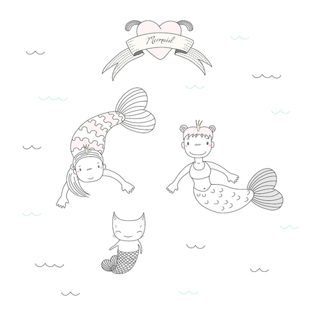 王冠のかわいい人魚姫と海のシェル 水 心臓と人魚のテキストの下で猫の描かれたベクトル イラストを手します 白い背景の上の孤立したオブジェクト 子供のためのデザイン コンセプト のイラスト素材 ベクタ Image 08 王冠のかわいい人魚姫と海のシェル 水 心臓と人魚のテキストの下で猫の描かれたベクトル イラストを手します 白い背景の上の孤立したオブジェクト 子供のためのデザイン コンセプト のイラスト素材 ベクタ Image 08