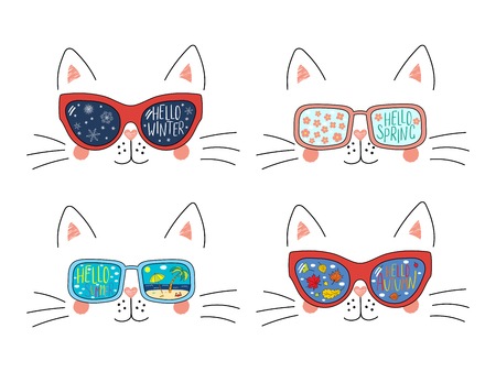 3 626 猫のサングラス のイラスト素材 ベクター 123rf
