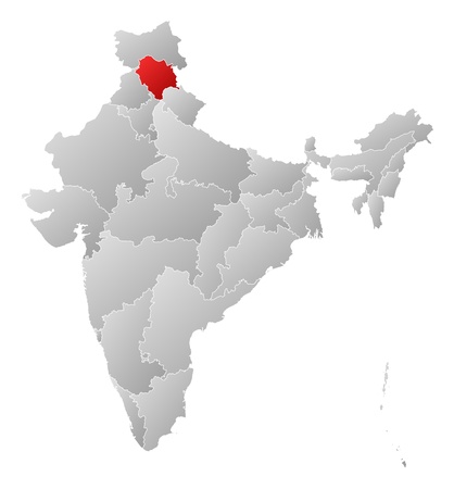 ビハール州は強調表示されますいくつかの州でインドの政治地図のイラスト素材 ベクタ Image