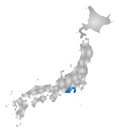 満ちている放射状グラデーションでは 新潟県と日本の地図が強調表示されます のイラスト素材 ベクタ Image