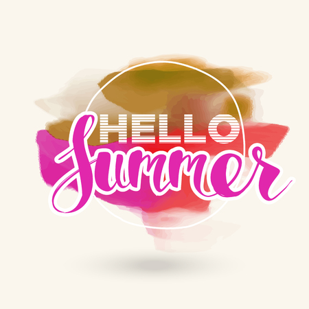 Hallo Sommer Handgeschriebene Beschriftung Moderne Burstenkalligraphie Fur Einladung Grusskarte Drucke Und Poster Isoliert Auf Weissem Hintergrund Vektor Illustration Lizenzfrei Nutzbare Vektorgrafiken Clip Arts Illustrationen Image 72408973