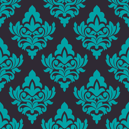 ダマスク織スタイル 壁紙 タイル 布の装飾のための暗い茶色の背景にターコイズ ブルー花柄シームレス のイラスト素材 ベクタ Image ダマスク織スタイル 壁紙 タイル 布の装飾のための暗い茶色の背景にターコイズ ブルー花柄シームレス のイラスト素材 ベクタ Image