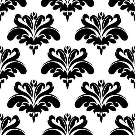 Flourish Nahtlose Muster Mit Schwarzen Verzierten Viktorianischen Stil Blumen Auf Weissem Hintergrund Fur Luxus Tapete Und Textiles Gestalten Lizenzfrei Nutzbare Vektorgrafiken Clip Arts Illustrationen Image 35131761