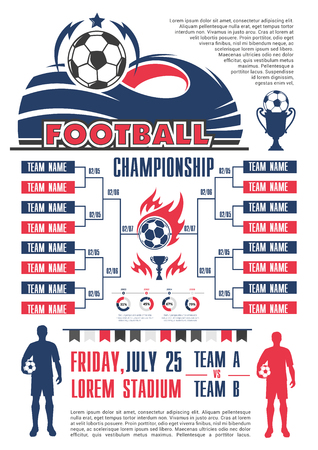 soccer sport game calendar template of football championship