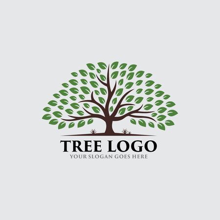 Stylish tree logo design template. creative concept silhouette tree logo vector.