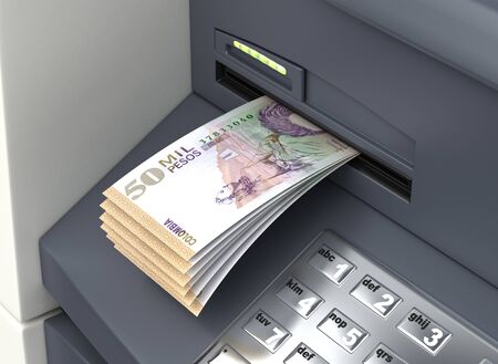Withdrawal colombian pesos from the atm