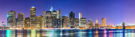 Famous view of new york city over the east river towards the financial district in the borough of manhattan Stock Photo