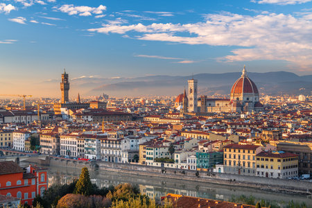 Florence, italy historic city skyline in the afternoon.