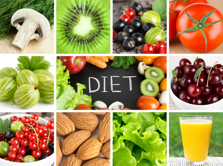 Arrière-plans d'aliments frais en bonne santé. Concept de régime