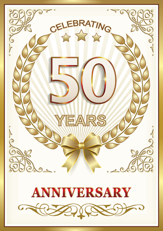 Tarjeta De Aniversario 50 Anos Con Una Corona Y Arco En Un Marco Con Un Adorno Ilustraciones Vectoriales Clip Art Vectorizado Libre De Derechos Image Tarjeta De Aniversario 50 Anos Con Una Corona Y Arco En Un Marco Con Un Adorno Ilustraciones Vectoriales Clip Art Vectorizado Libre De Derechos Image