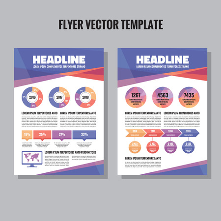 flyer vector template with infographic timeline and world map flyer with timeline