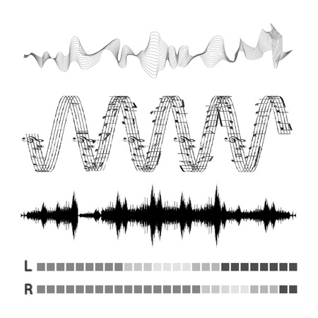 Ondas de sonido Vector set Foto de archivo - 40874668
